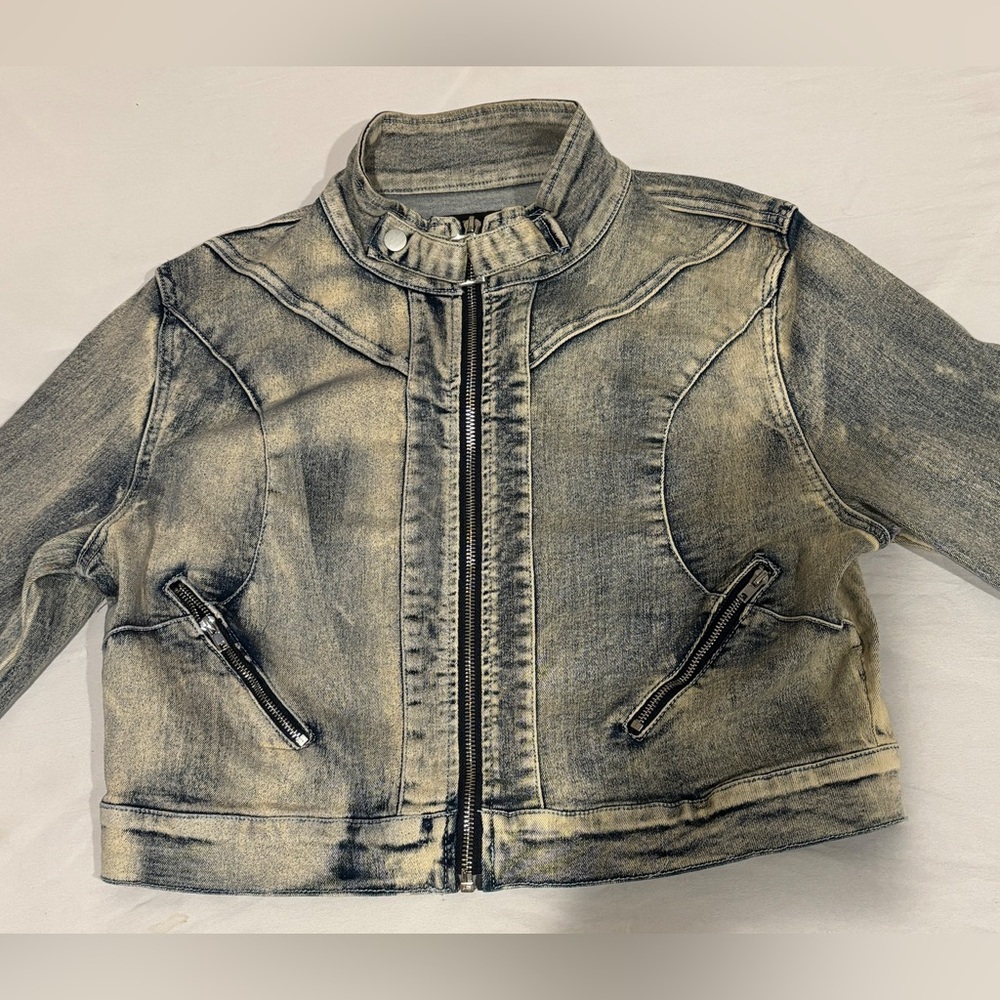 Vintage Denim Moto Jacket